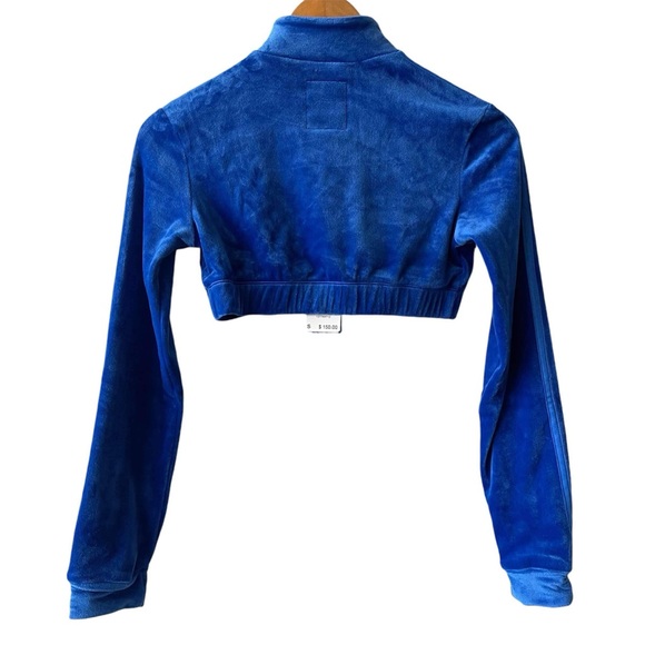 adidas X Jeremy Scott Blue Luxe Velour Crop Top Track Suit NWT - Picture 5 of 10